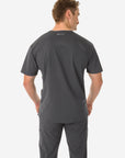 Men's Charocal Gray Five-Pocket Scrub Top Only Back View