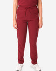 TiScrubs Bold Burgundy Women's Stretch 9-Pocket Pants Front View Pants Only