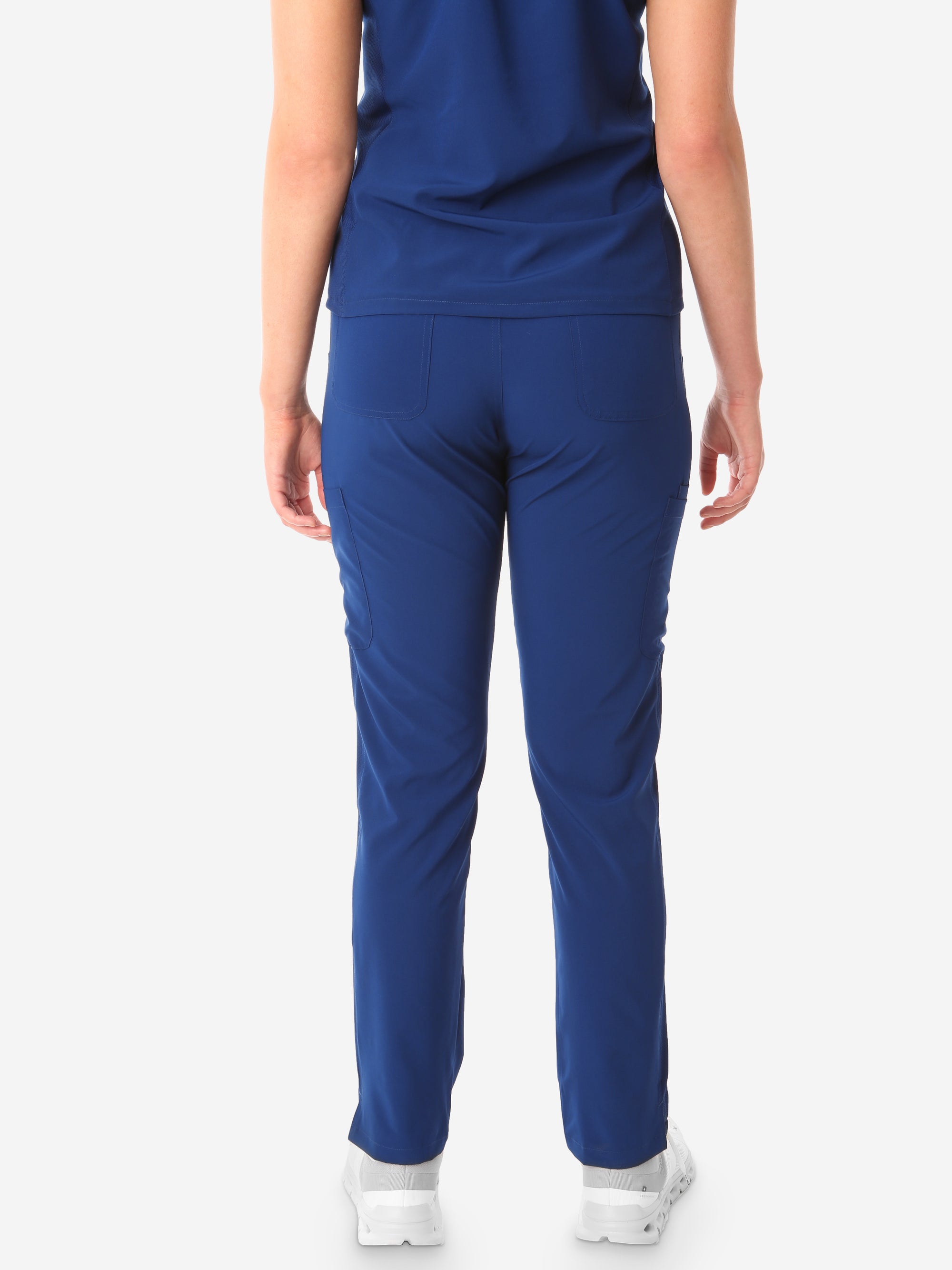 Women's 9-Pocket Navy Blue Scrub Pants Back View