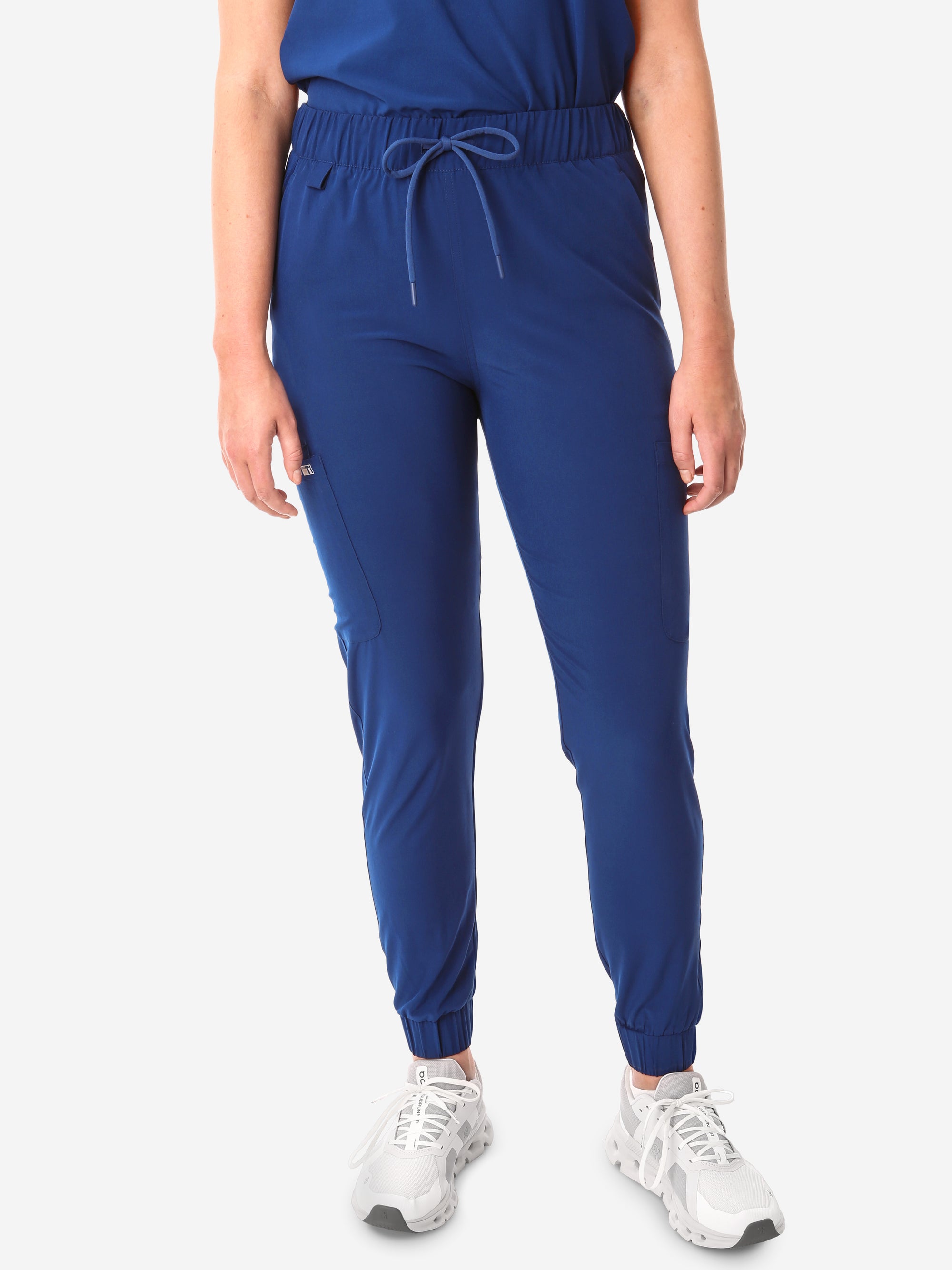 Women's Navy Blue Perfect Scrub Joggers Pants Only Front with One-Pocket Scrub Top