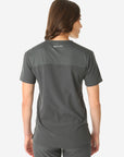 TiScrubs Women's Stretch One-Pocket Scrub Top Charcoal Gray Untucked Back Top Only