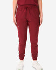 TiScrubs Bold Burgundy Women's Stretch Perfect Jogger Pants Front View Pants Only