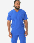 Men's Five-Pocket Scrub Top Royal Blue Front View