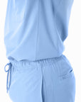Men's Long-Sleeve Scrub Top Closeup of Breathable Mesh Side Panel