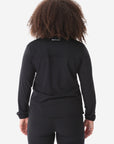 Women's Real Black Long-Sleeve Scrub Untucked Top Only Back View 
