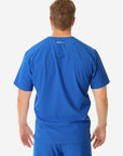 Men's Double-Pocket Scrub Top Royal Blue Back