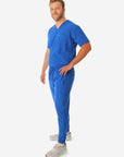 Men's Perfect Jogger Scrub Pants Royal Blue with Double-Pocket Top Side
