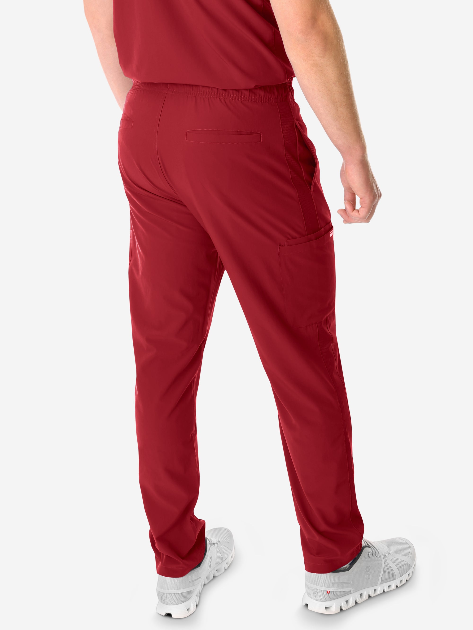 TiScrubs Bold Burgundy Men's 9-Pocket Scrub Pants Back Pants Only