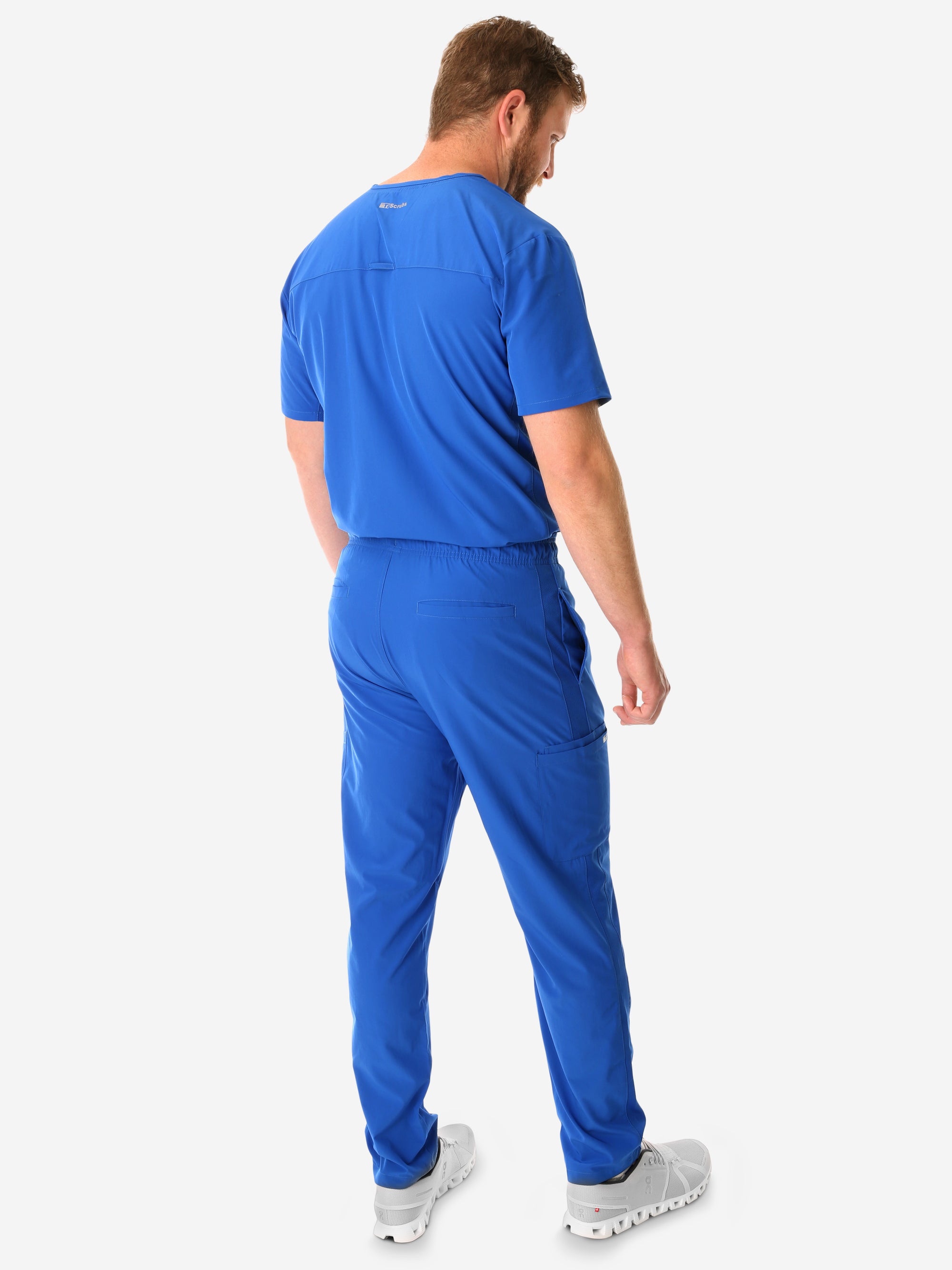 Men's Royal Blue 9-Pocket Scrub Pants with Double-Pocket Top Royal Blue