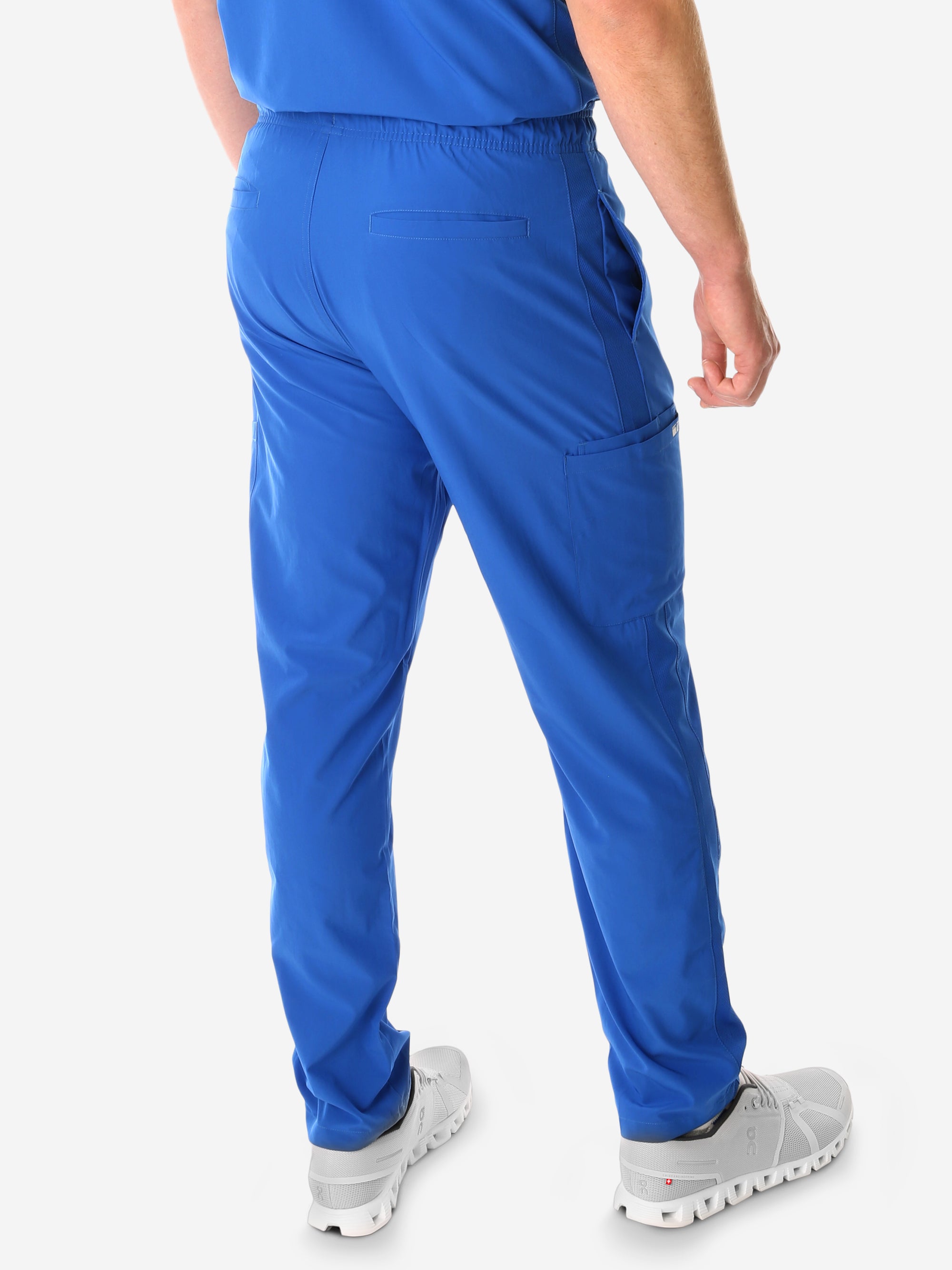 Men's Royal Blue 9-Pocket Scrub Pants Back View