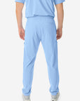 Men's 9-Pocket Scrub Pants Ceil Blue Back View
