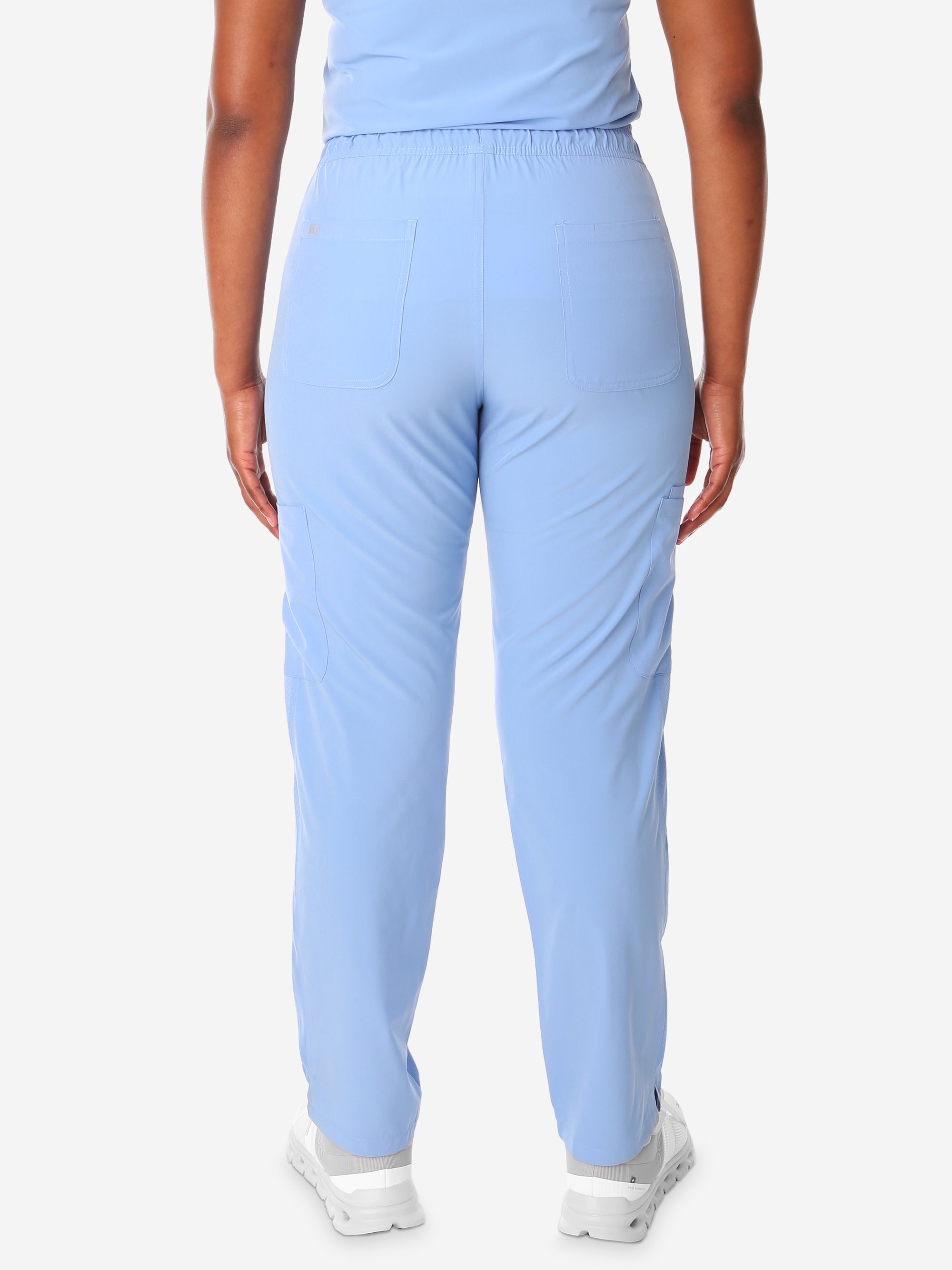 TiScrubs Ceil Blue Women's Stretch 9-Pocket Pants Back View Pants Only