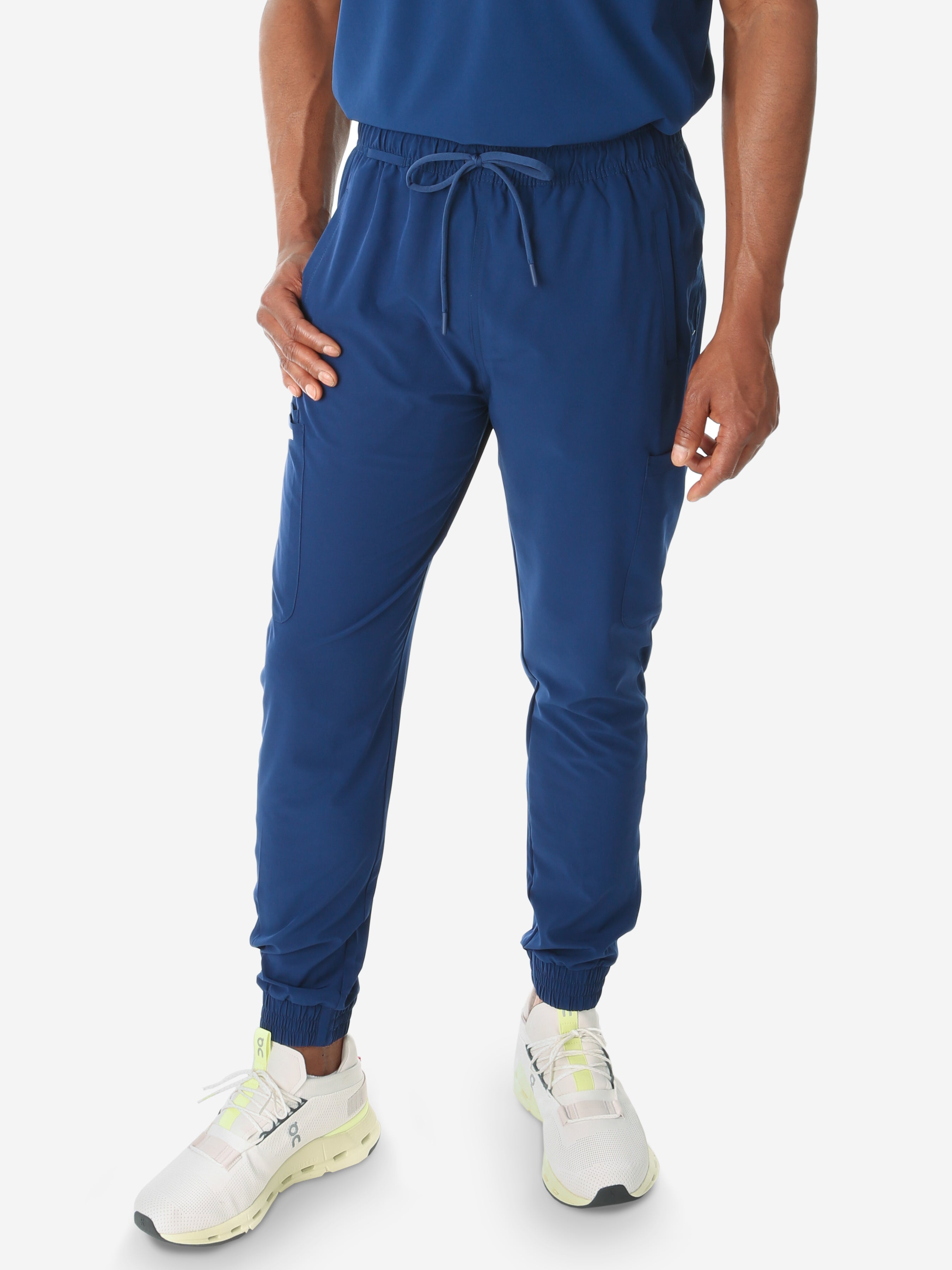 YOURS Plus Size Navy Blue Cuffed Stretch Joggers