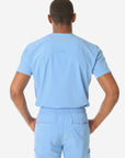 TiScrubs Men's Ceil Blue Double-Pocket Top Only Tucked Back