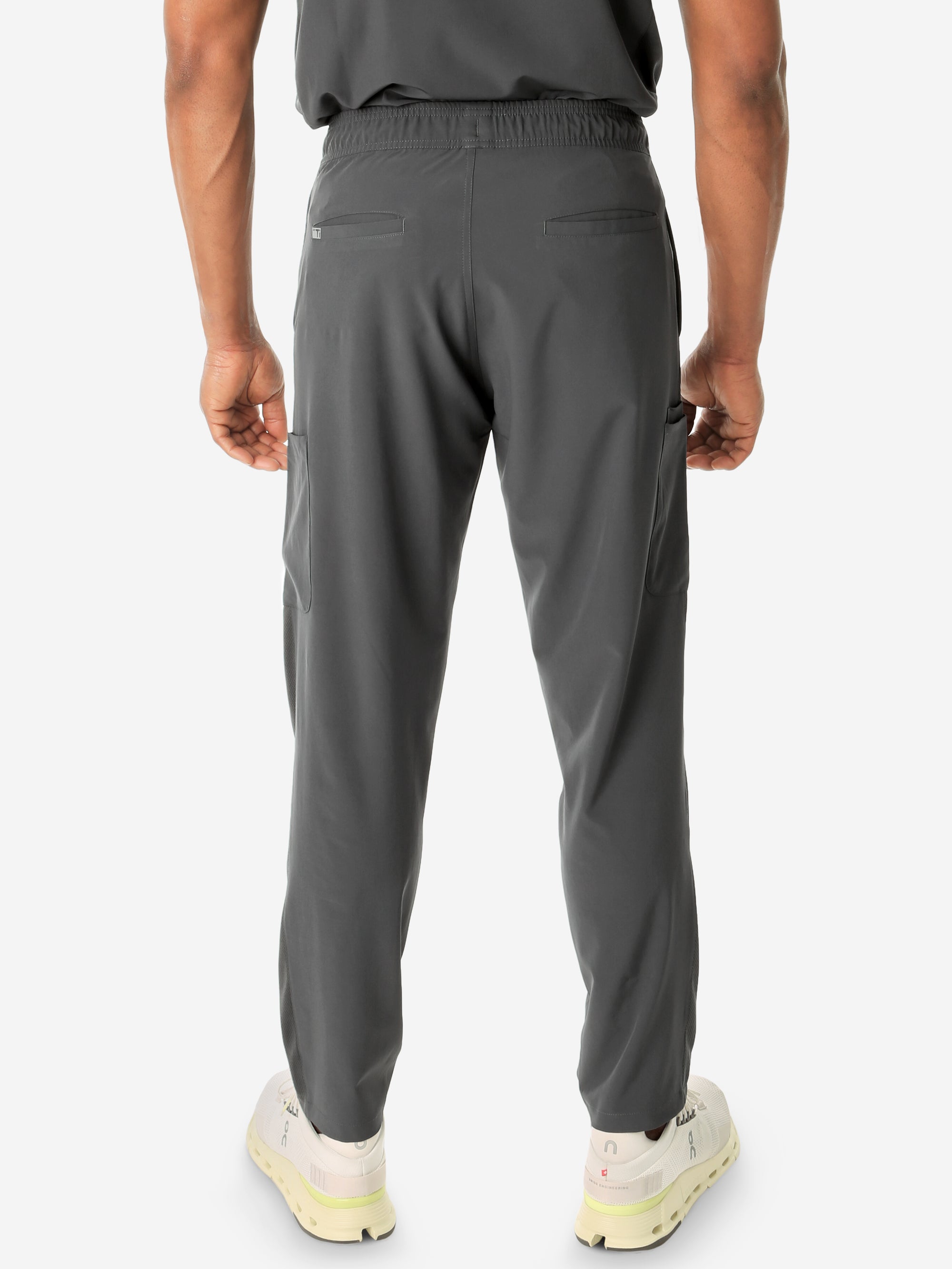 Men's 9-Pocket Scrub Pants Charcoal Gray Back