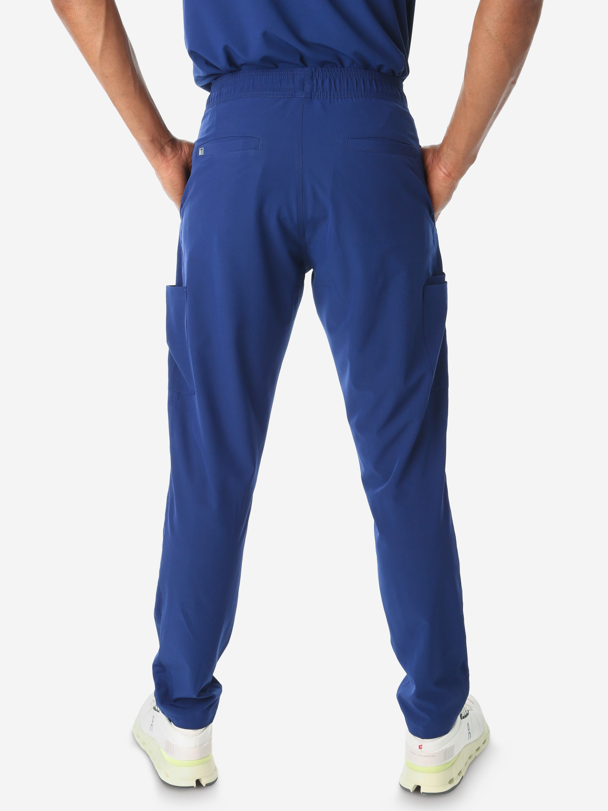 Men's 9-Pocket Scrub Pants Navy Blue Back View