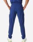 Men's 9-Pocket Scrub Pants Navy Blue Back View