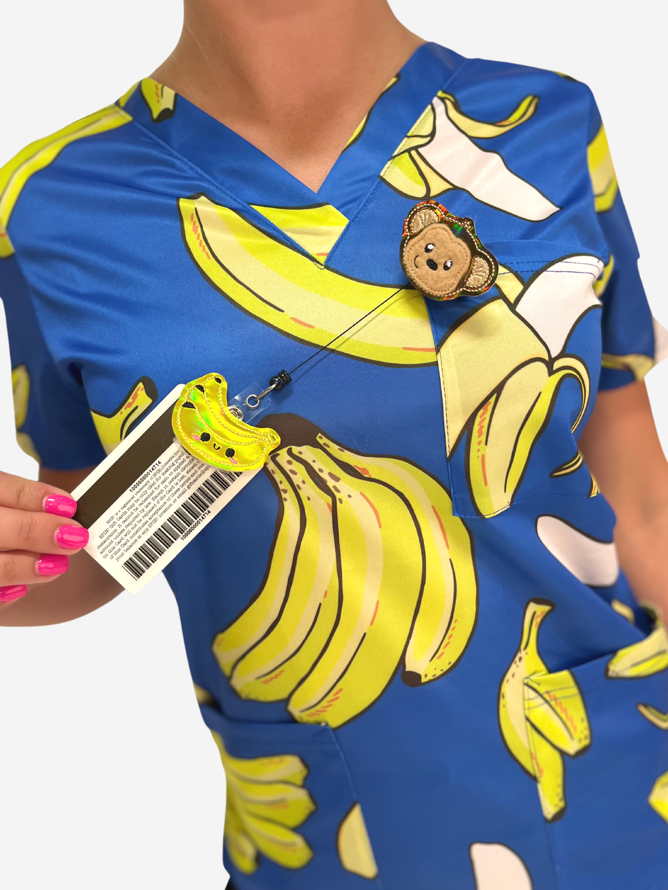 Men's Funny Bananas Print Scrub Top  Awesome Print Scrub Tops – TiScrubs