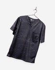 Men's Cool Print Scrub Top with Athletic Stripes and Static in Black performance fabric