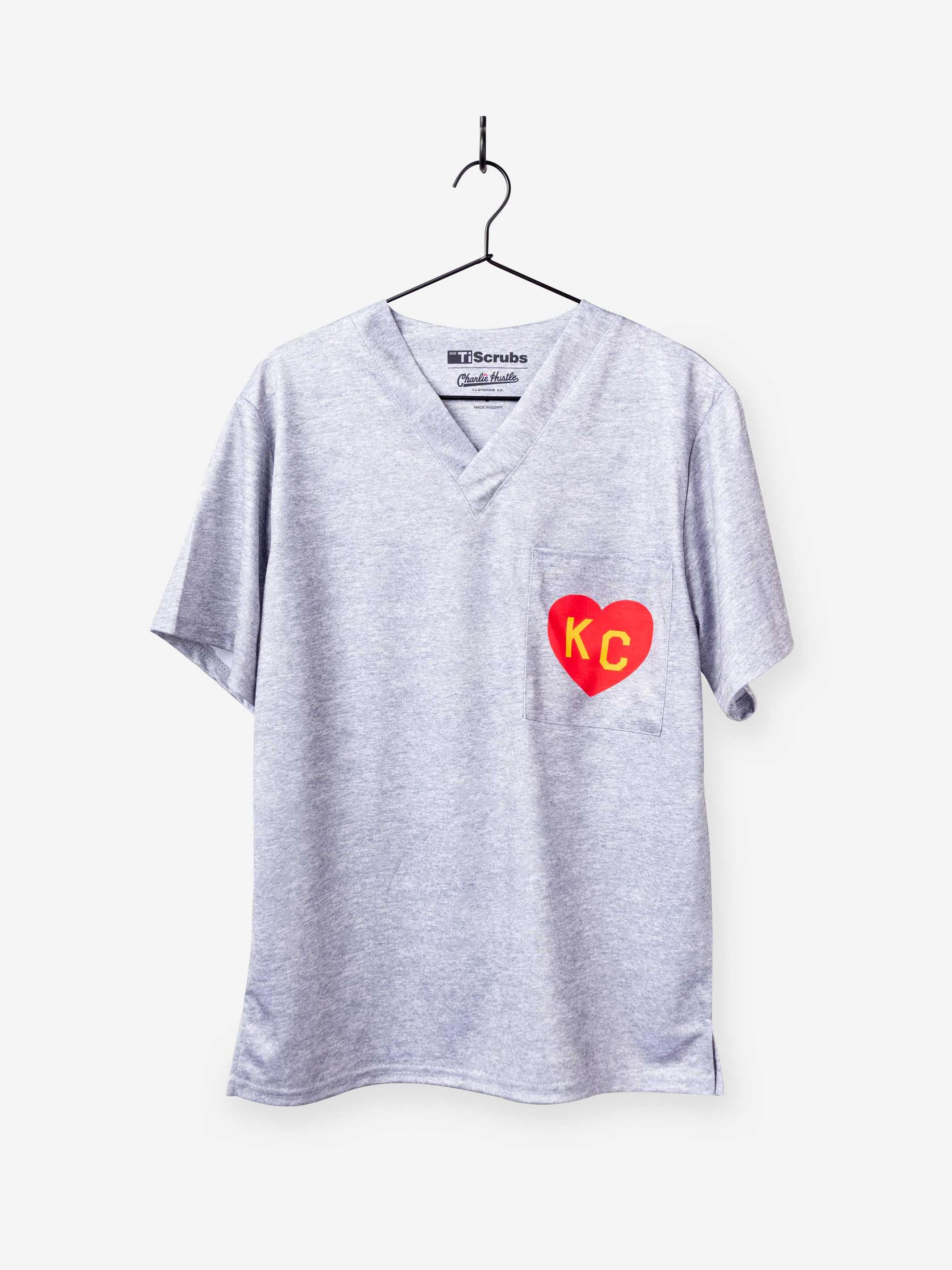 CHARLIE HUSTLE | KC HEART T-SHIRT - GREY