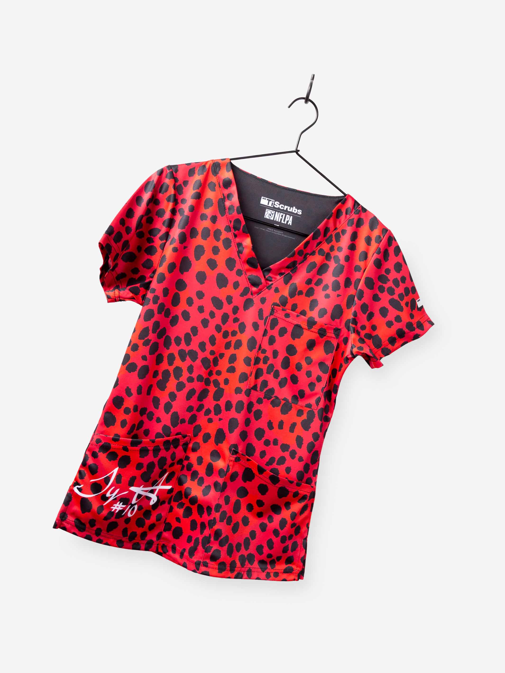 Women's Skate Date Print Scrub Top