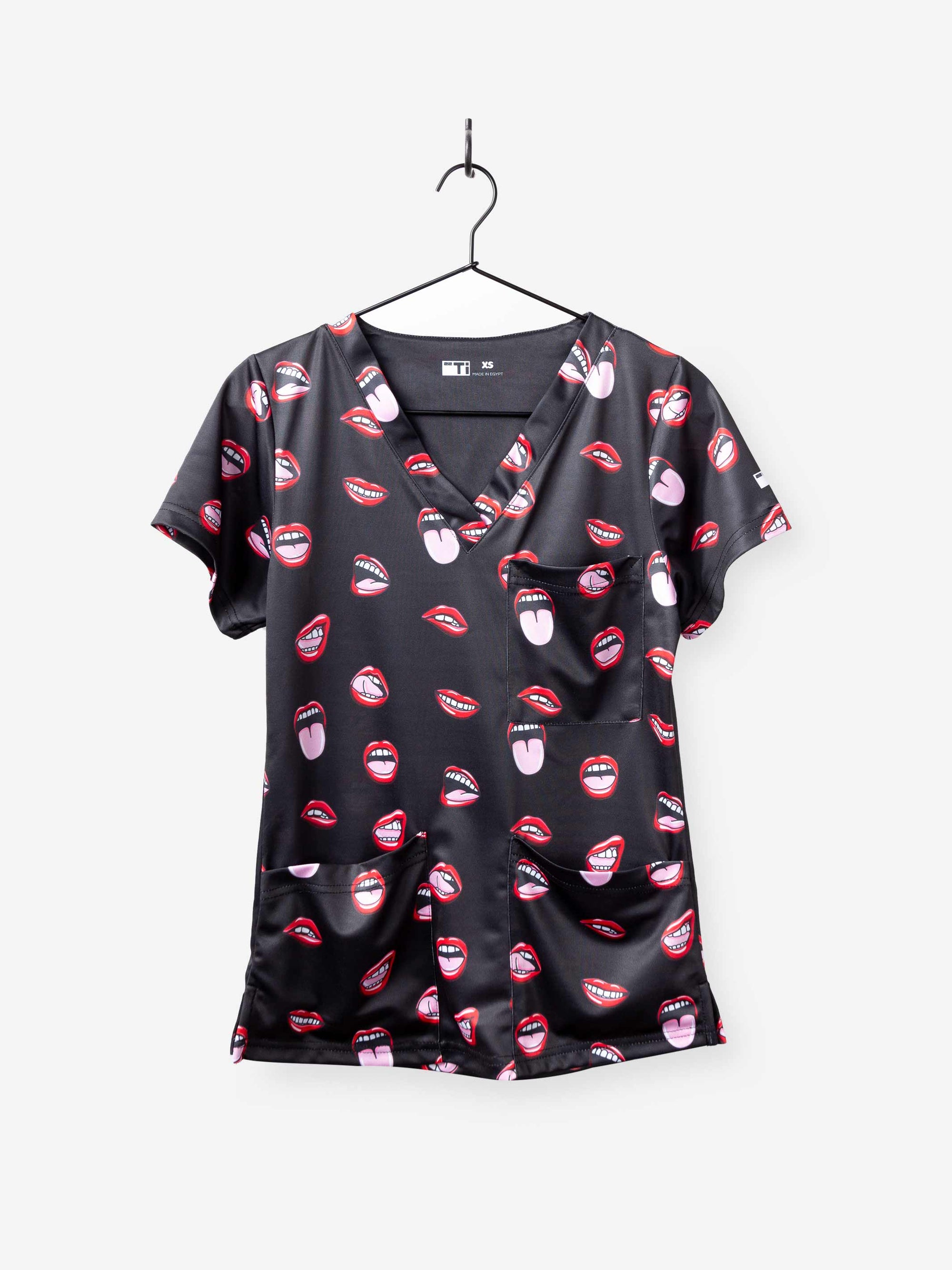 Women's Dental Print Scrub Top with Smiles and Teeth for dentists and dental hygienists
