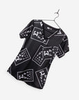 women's ophthalmology print scrub top black with white eye charts vision print