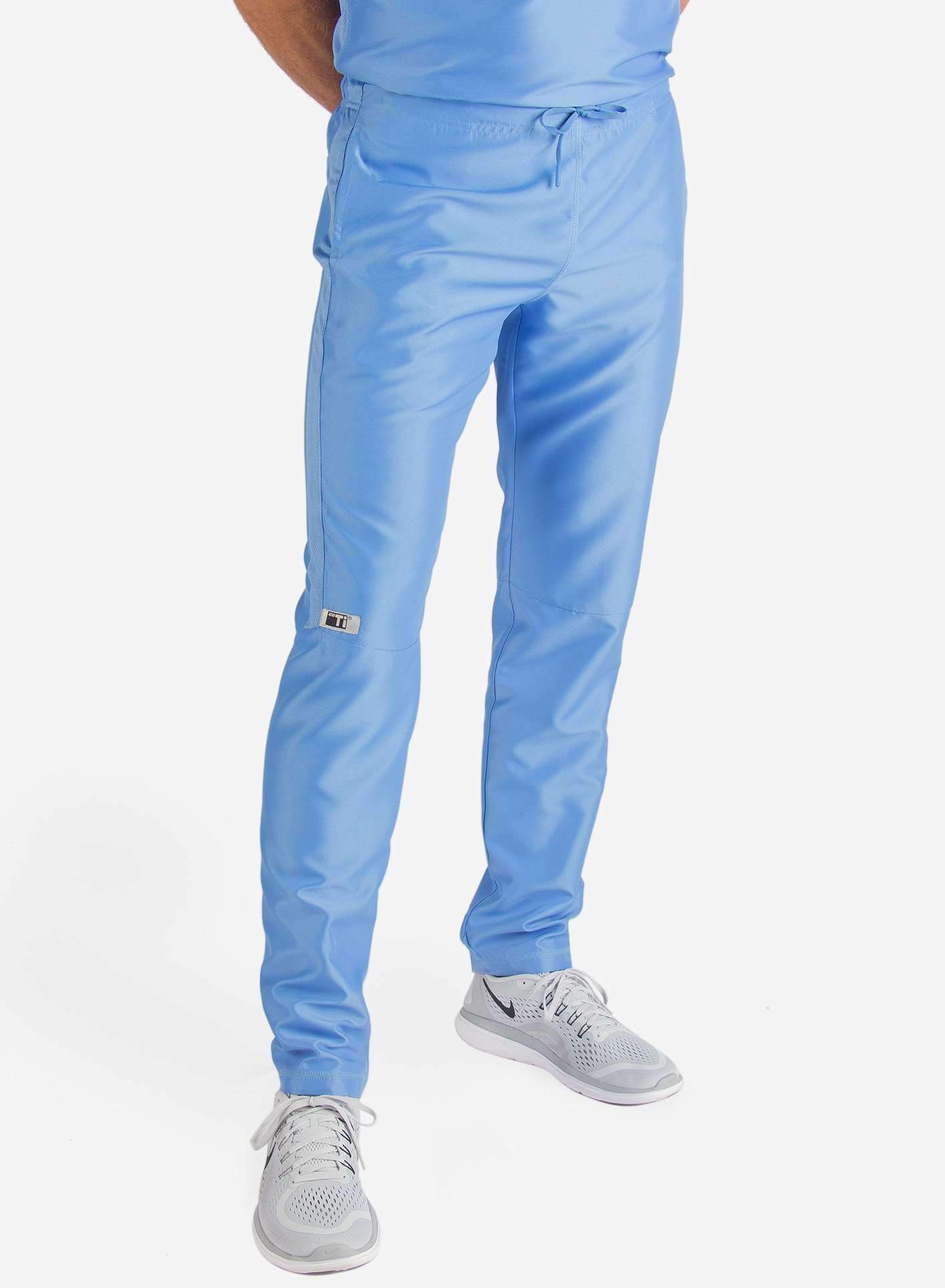 Men's Slim Fit Scrub Pants in  ceil-blue