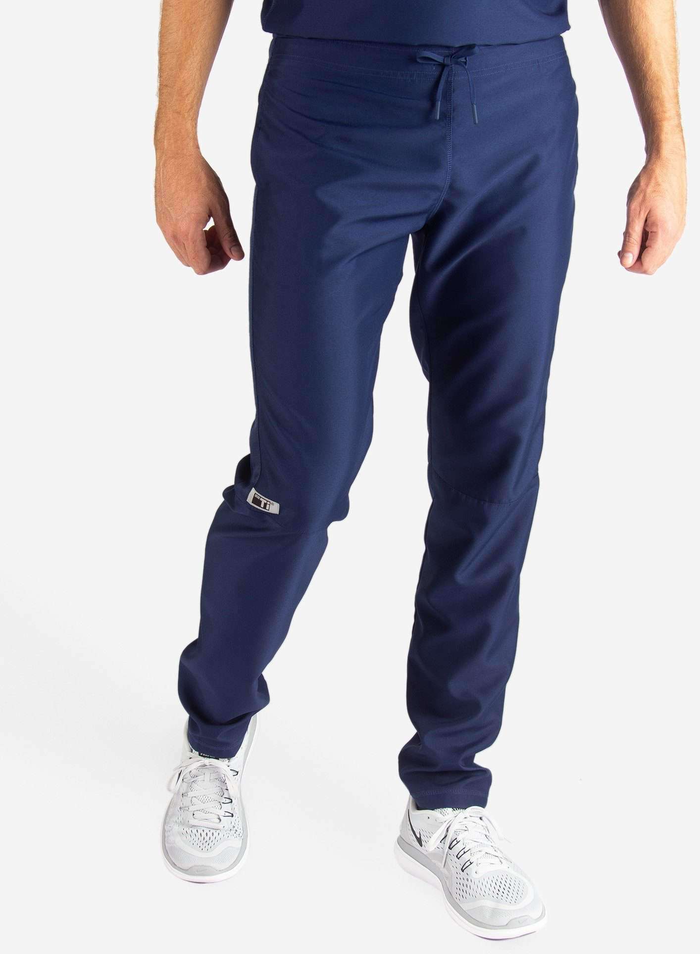 Men's Slim Fit Scrub Pants in navy-blue