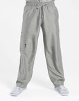 mens Elements cargo pocket relaxed fit scrub pants light gray