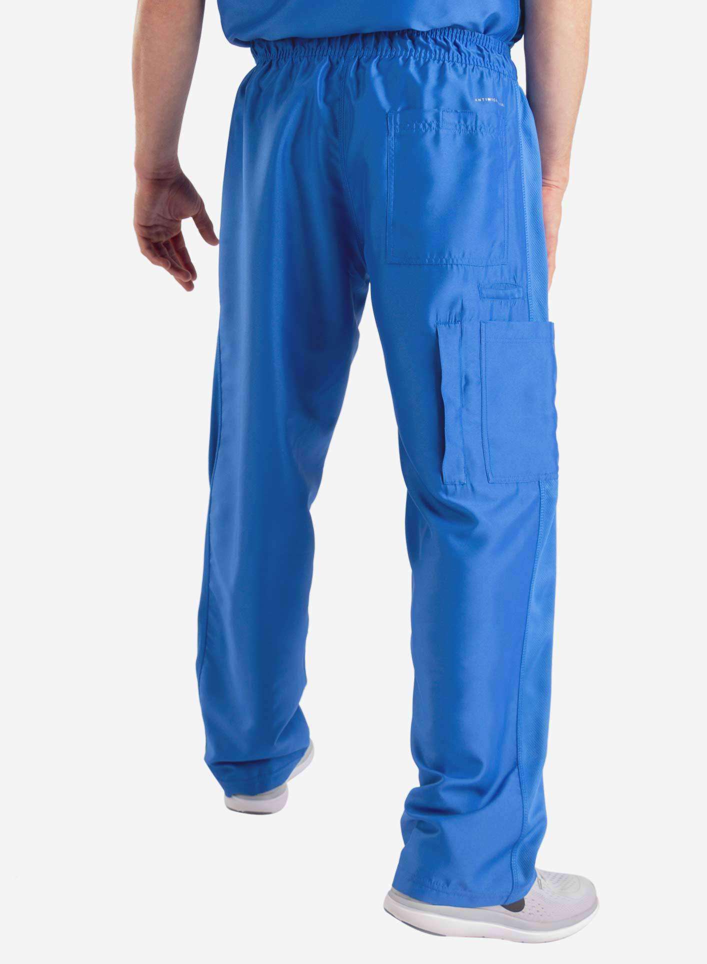 mens Elements cargo pocket relaxed fit scrub pants royal-blue