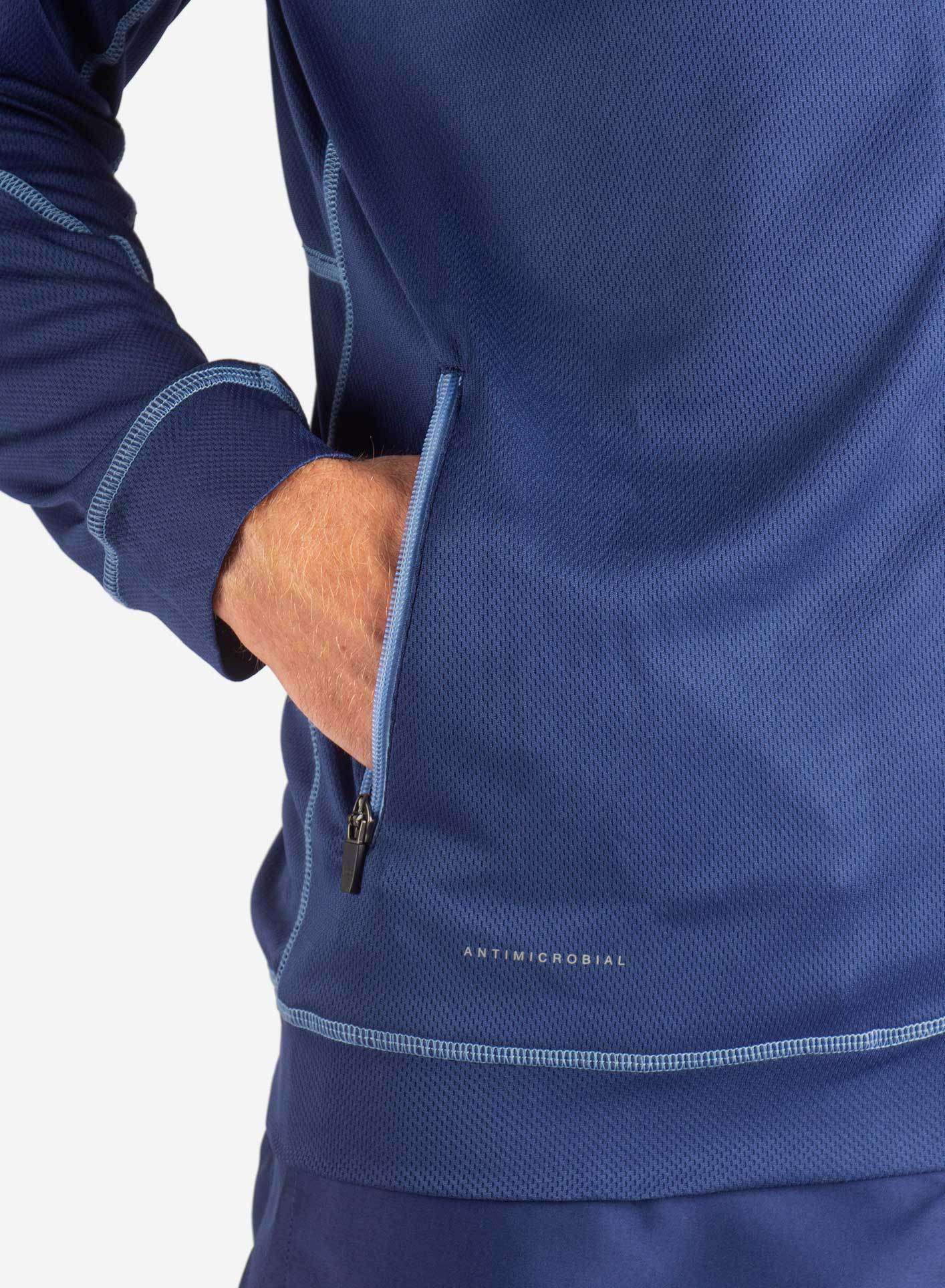 mens Elements scrub jacket navy blue pocket detail