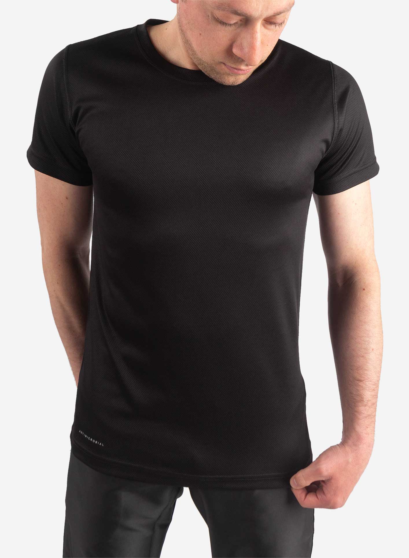 Men's black short sleeve underscrub black