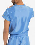 mens Elements short sleeve classic one pocket scrub top ceil-blue