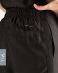 Men's Tall Slim Fit Scrub Pants in Real Black Back Pocket View