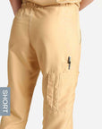 womens short cargo pocket straight leg scrub pants khaki Elements pocket detail