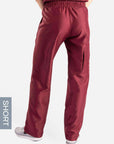 womens short cargo pocket straight leg scrub pants burgundy 