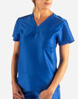 Women's Fitted Scrub Top in royal-blue