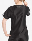 womens Elements short sleeve hidden pocket scrub top black