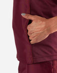 womens Elements short sleeve hidden pocket scrub top Bold Burgundy detail