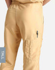 womens tall cargo pocket straight leg scrub pants khaki Elements pocket detail 