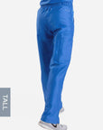 womens tall cargo pocket straight leg scrub pants royal-blue