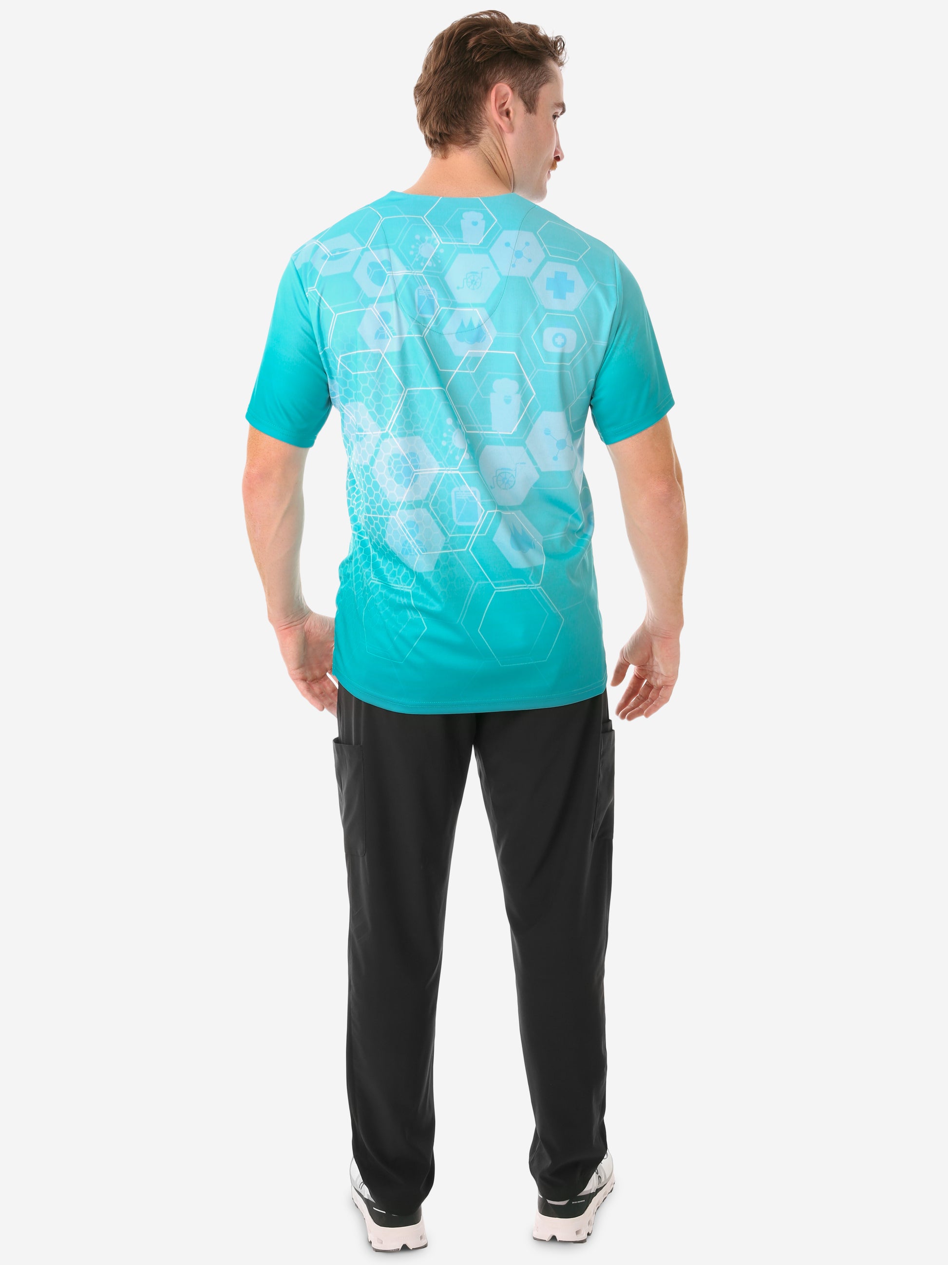 Men's The University of Kansas Health System Scrub Top Design Contest Winner You Matter We Care Top Only Back View