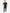 Men's Real Black Five-Pocket Scrub Full Body Front View with 9-Pocket Pants