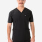 Men's Real Black Five-Pocket Scrub Top Only Front View