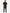 Men's Real Black Five-Pocket Scrub Full Body Back View with 9-Pocket Pants