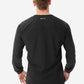Men's Long Sleeve Scrub Top with Two Chest Pockets Real Black Top Only Back View