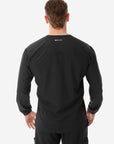 Men's Long Sleeve Scrub Top with Two Chest Pockets Real Black Top Only Back View