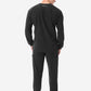 Men's Long Sleeve Scrub Top with Two Chest Pockets Real Black Full Body Back View