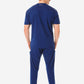 Men's Navy Five-Pocket Scrub Top Full Body Back with 9-Pocket Pants